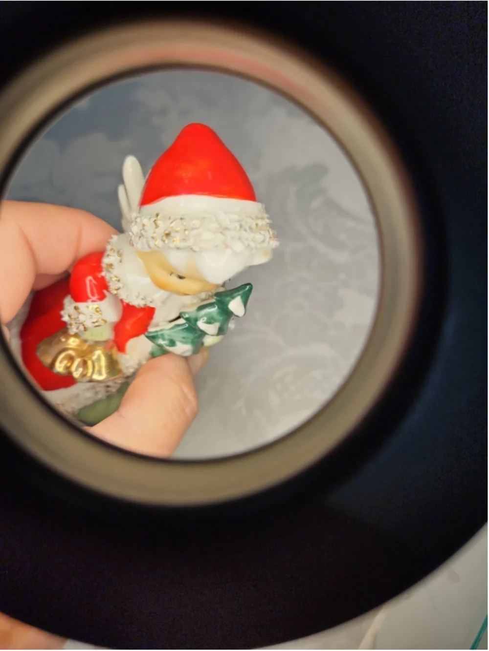 Lefton Exclusive Vintage Angel Bell Porcelain Spaghetti Trim Holding Tree - Picture 8 of 13